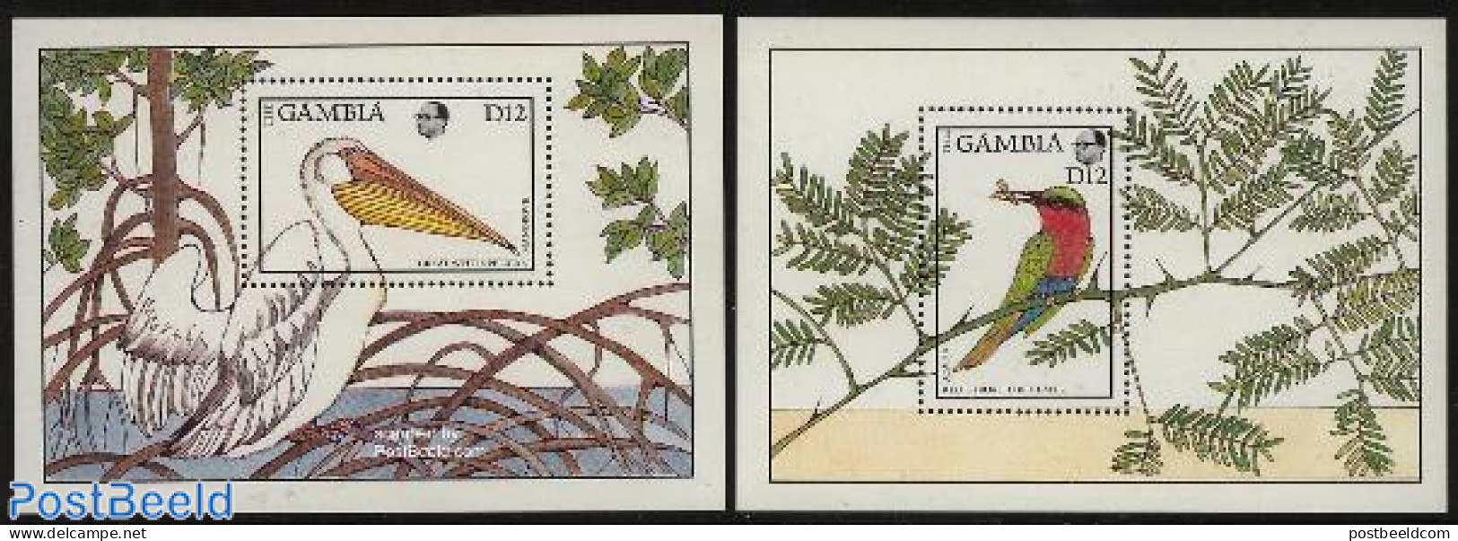 Gambia 1988 Birds 2 S/s, Mint NH, Nature - Birds - Gambia (...-1964)