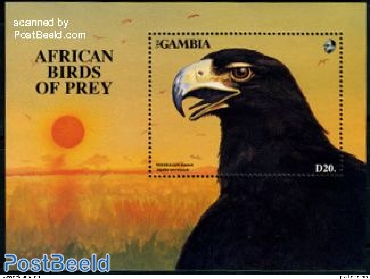 Gambia 1993 Eagle S/s, Mint NH, Nature - Birds - Birds Of Prey - Gambia (...-1964)
