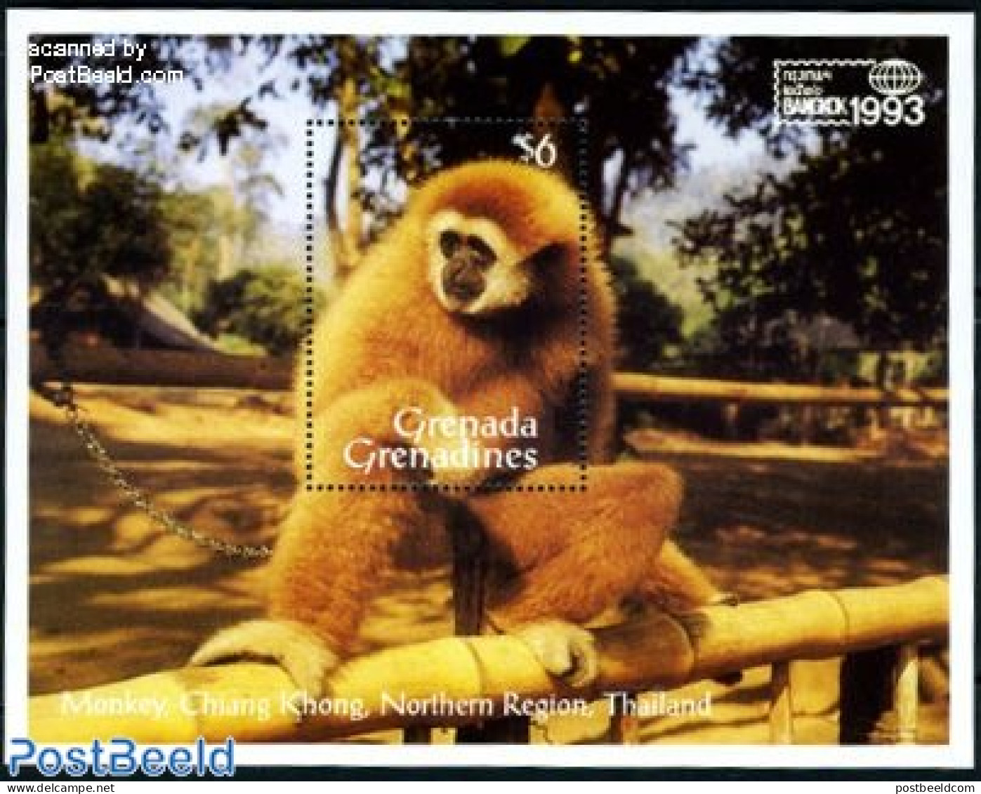Grenada Grenadines 1993 Bangkok 93 S/s, Mint NH, Nature - Monkeys - Grenada (1974-...)