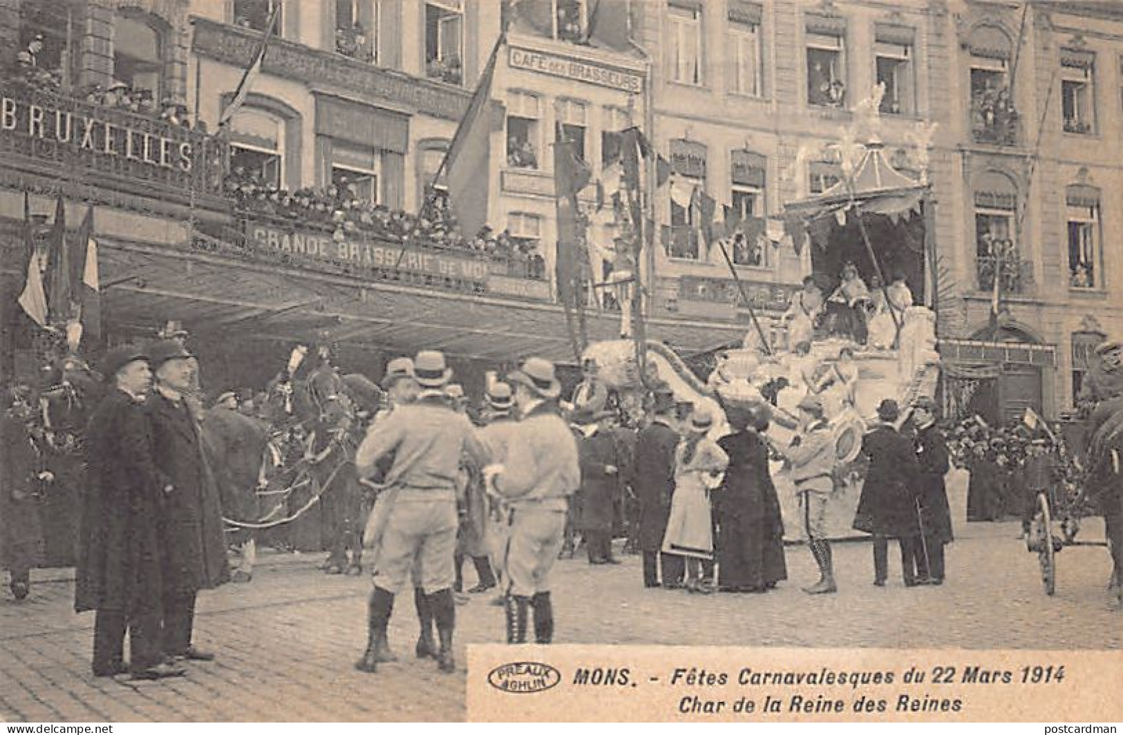 Belgique - MONS (Hainaut) Fêtes Carnavalesques Du 22 Mars 1914 - Char De La Reine Des Reines - Mons