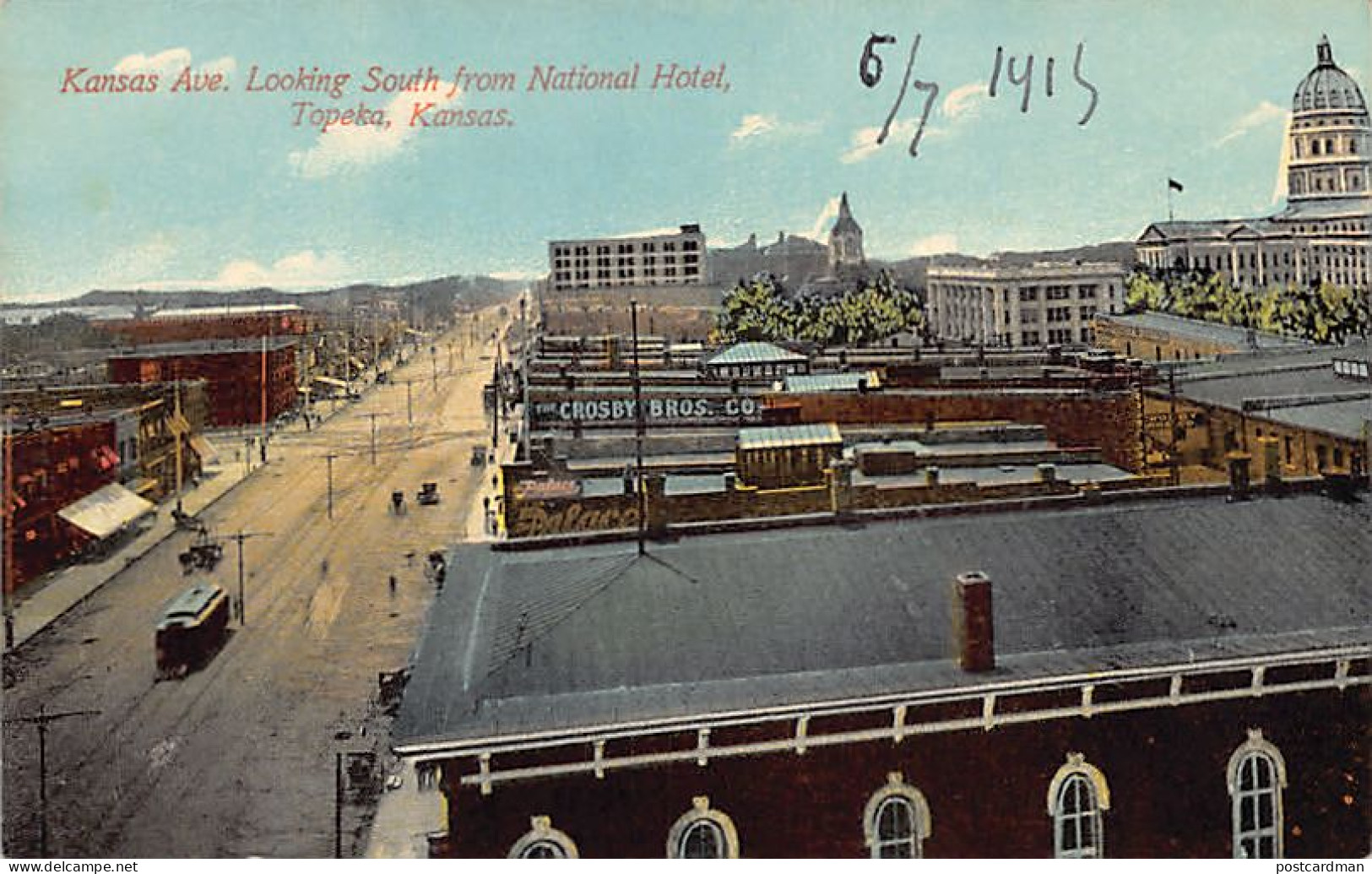 TOPEKA (KS) Kansas Ave. Looking South From National Hotel - Topeka