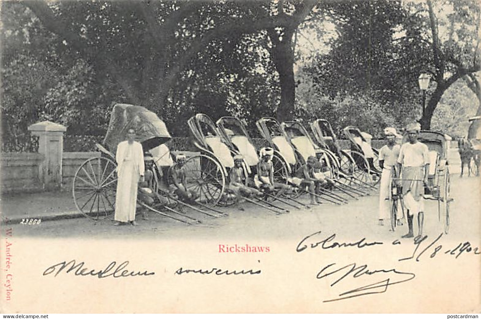Sri Lanka - Rickshaws - Publ. A. W. Andrée  - Sri Lanka (Ceylon)