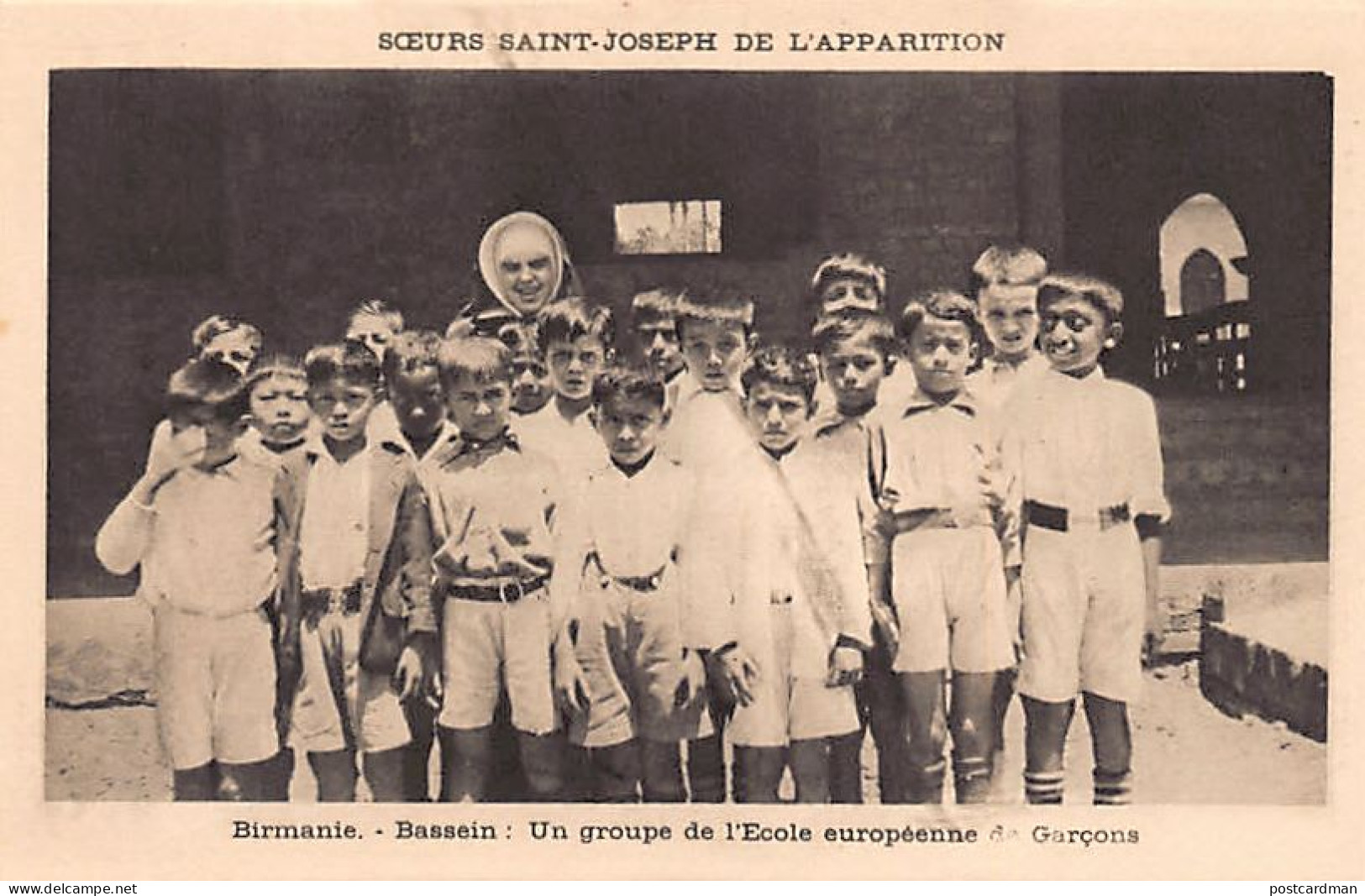 Burma - BASSEIN - A Group Of European School - Boys - Publ. Soeurs Saint-Joseph De L'Apparition - Myanmar (Burma)