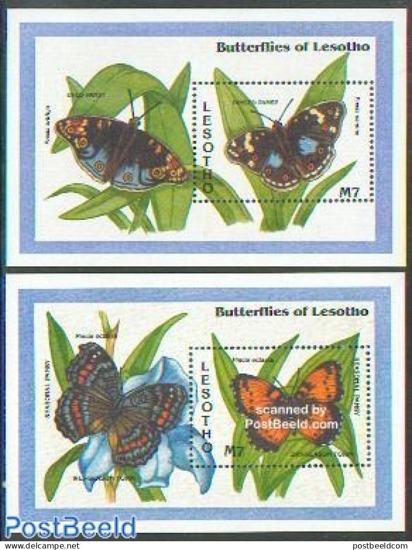 Lesotho 1993 Butterflies 2 S/s, Mint NH, Nature - Butterflies - Lesotho (1966-...)