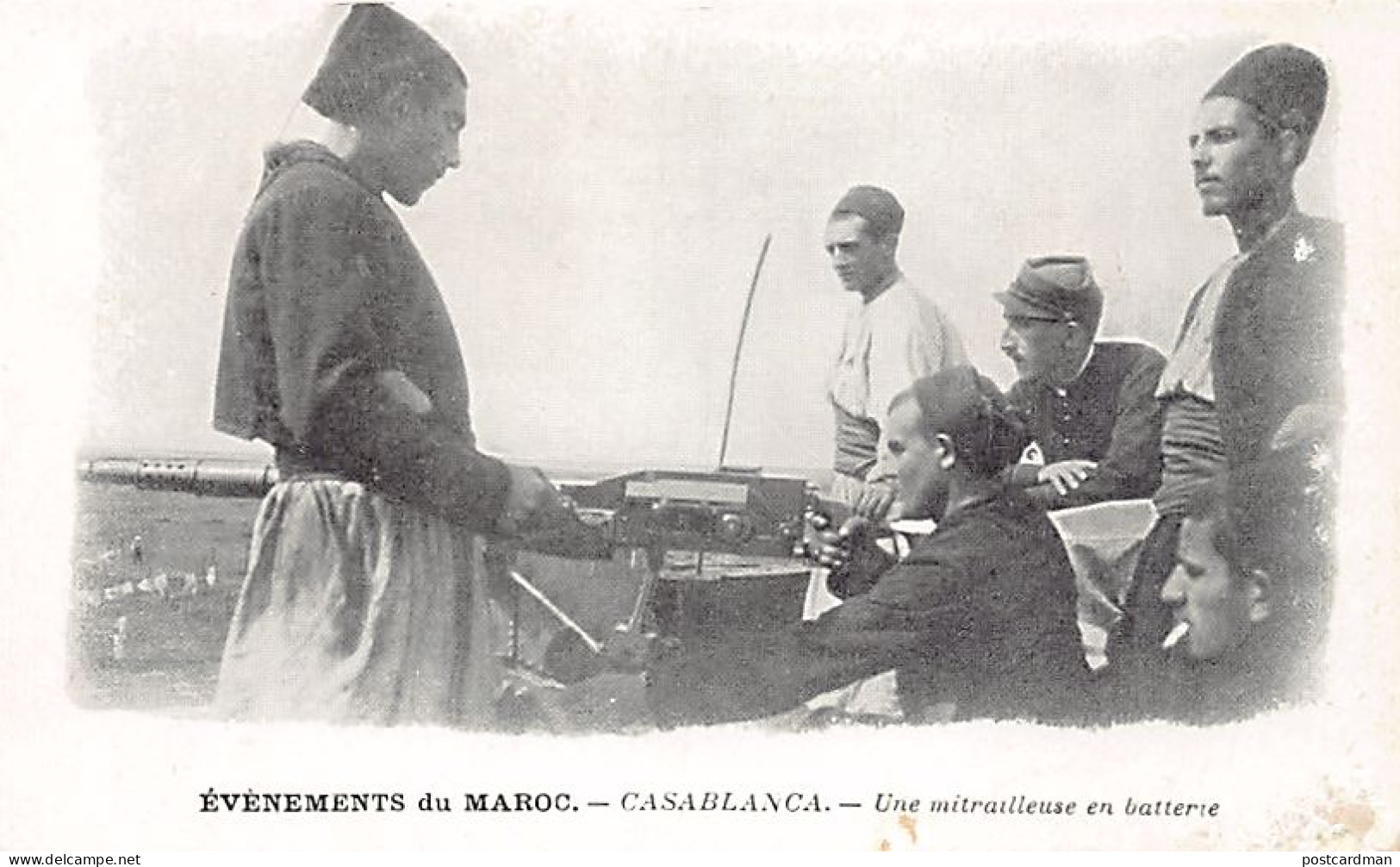 Maroc - CASABLANCA - Une Mitrailleuse Saint-Étienne Modèle 1907 En Batterie - Casablanca
