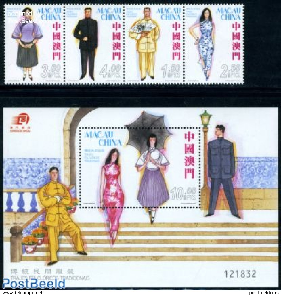 Macao 2010 Tradional Costumes 4v+s/s ([:::]+s/s), Mint NH, Various - Costumes - Art - Fashion - Unused Stamps