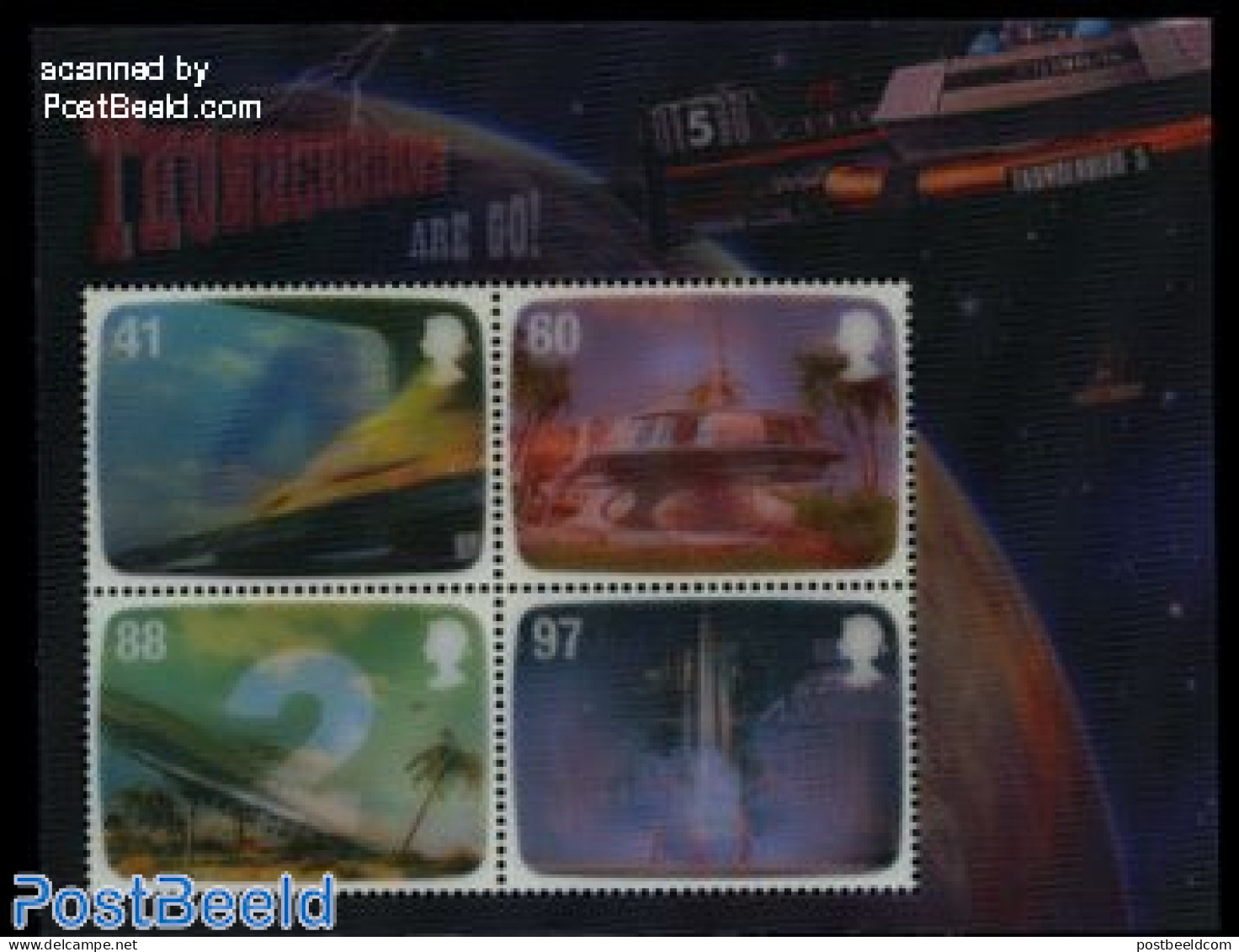 Great Britain 2011 Gerry Anderson, Thunderbirds S/s (3-D Stamps), Mint NH, Transport - Various - Space Exploration - 3.. - Neufs