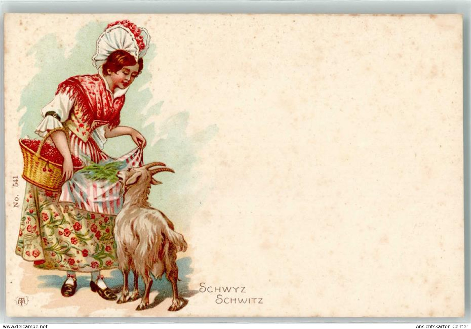 10609811 - Schwyzer Trachtenfrau Mit Ziege - Trachten