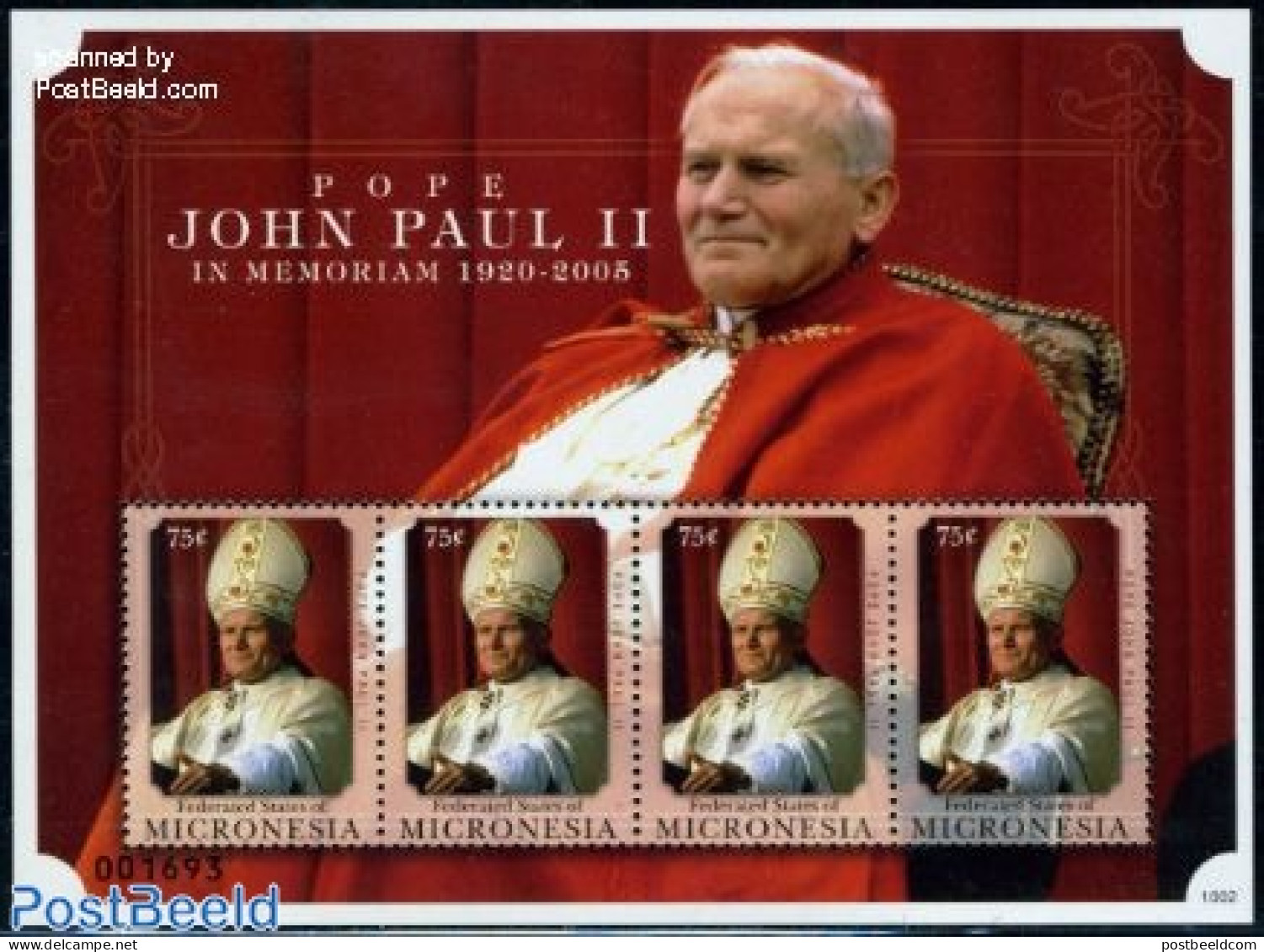 Micronesia 2010 Pope John Paul II 4v M/s, Mint NH, Religion - Pope - Religion - Papes
