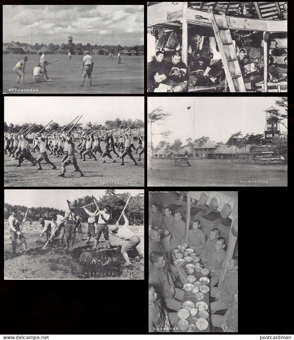 Japan - Japanese Army - Life In A Military Base Incl. Baseball - Set Of 6 Postcards - Autres & Non Classés