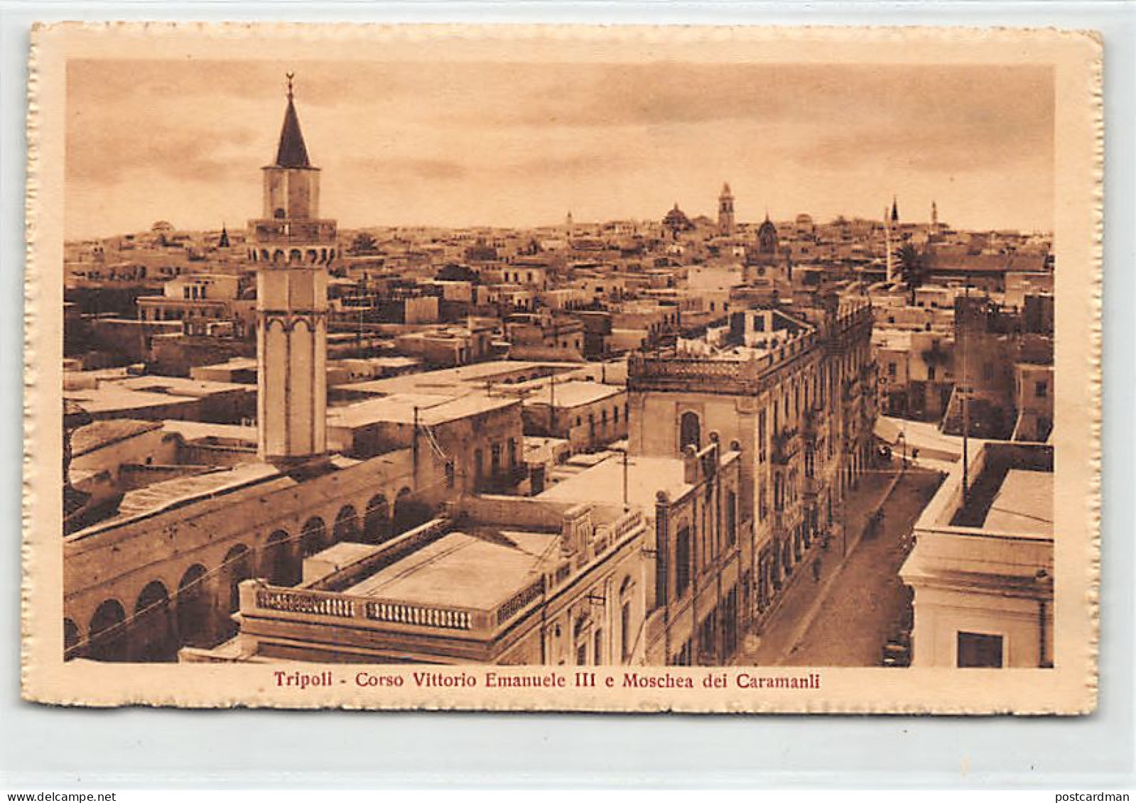 Libya - TRIPOLI - Corso Vittorio Emanuele III And Karamanli Mosque - Libye