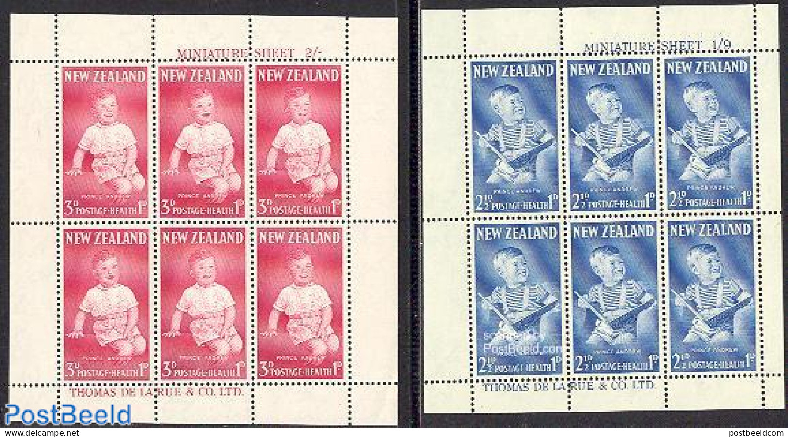 New Zealand 1963 Health 2 M/s, Mint NH, Health - History - Health - Kings & Queens (Royalty) - Neufs