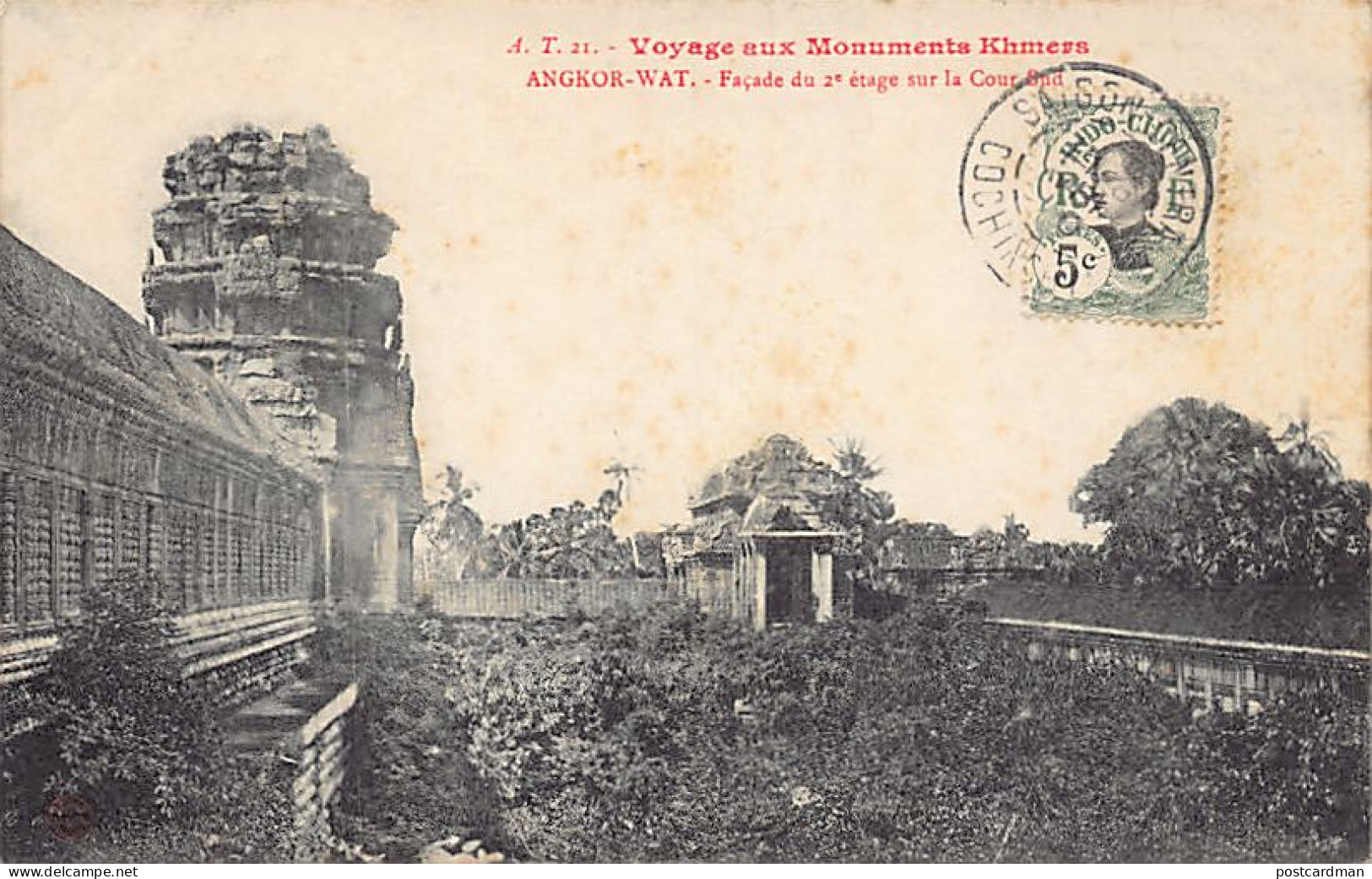 Cambodge - Voyage Aux Monuments Khmers - ANGKOR WAT - Façade Du 2e étage Sur La Cour Sud - Ed. A.T. 21 - Camboya