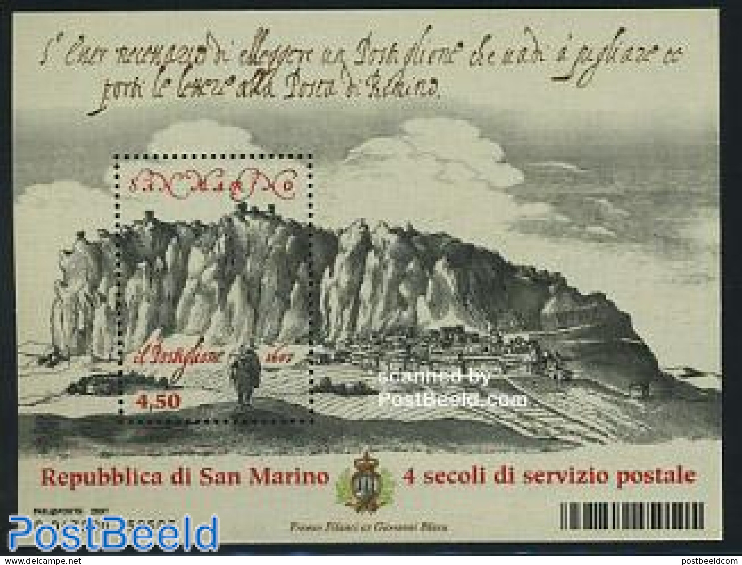 San Marino 2007 Postal Serice S/s, Mint NH, Various - Post - Money On Stamps - Neufs