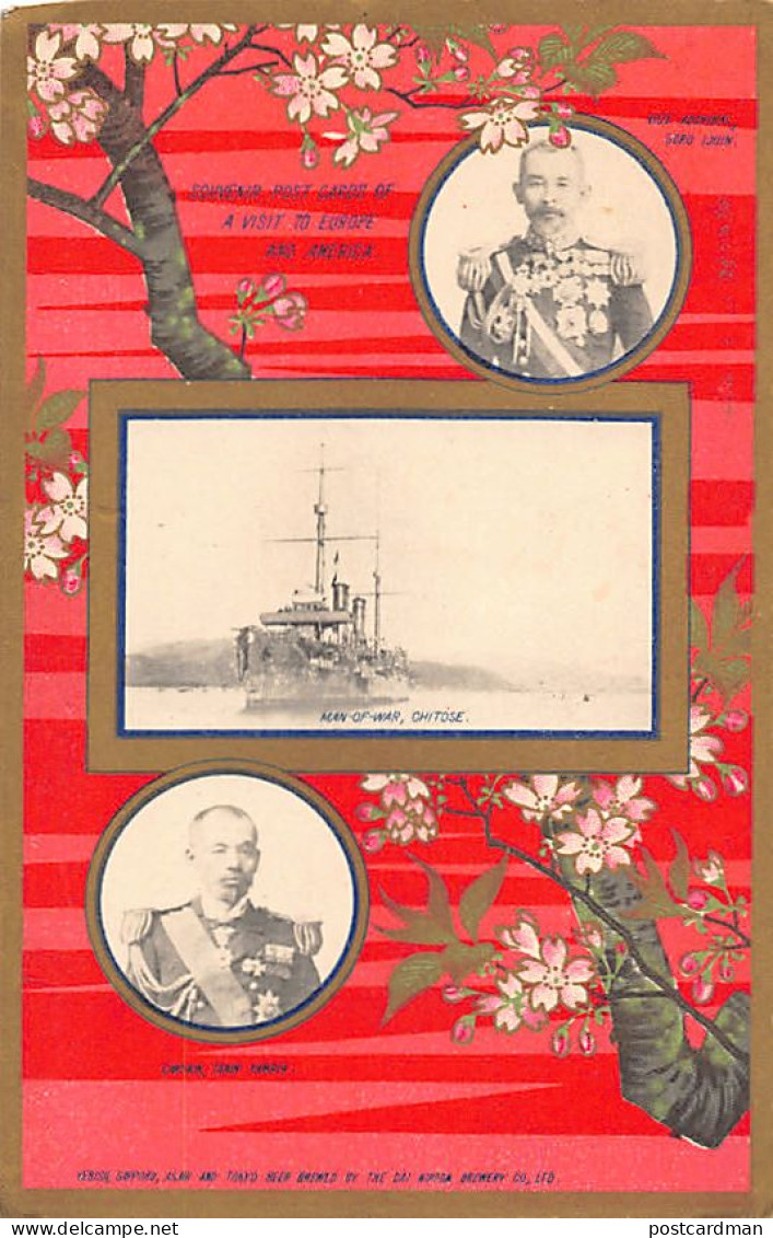 Japan - Visit In Europe And America - Man-of-war Chitose - Vice Admiral Goro Ijuin - Captain Tanin Yamaha - Autres & Non Classés