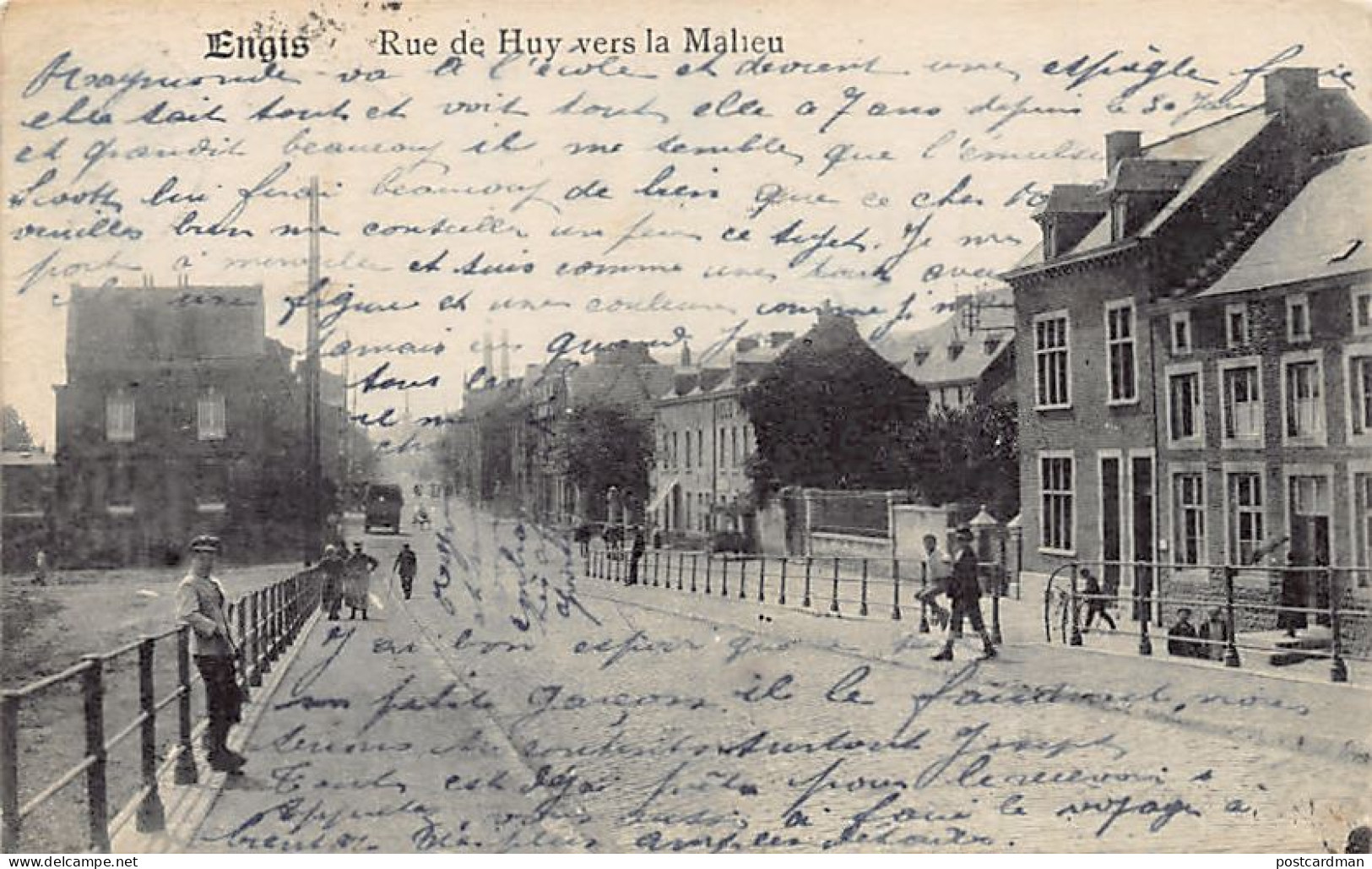ENGIS (Liège) Rue De Huy Vers La Malieu - Engis