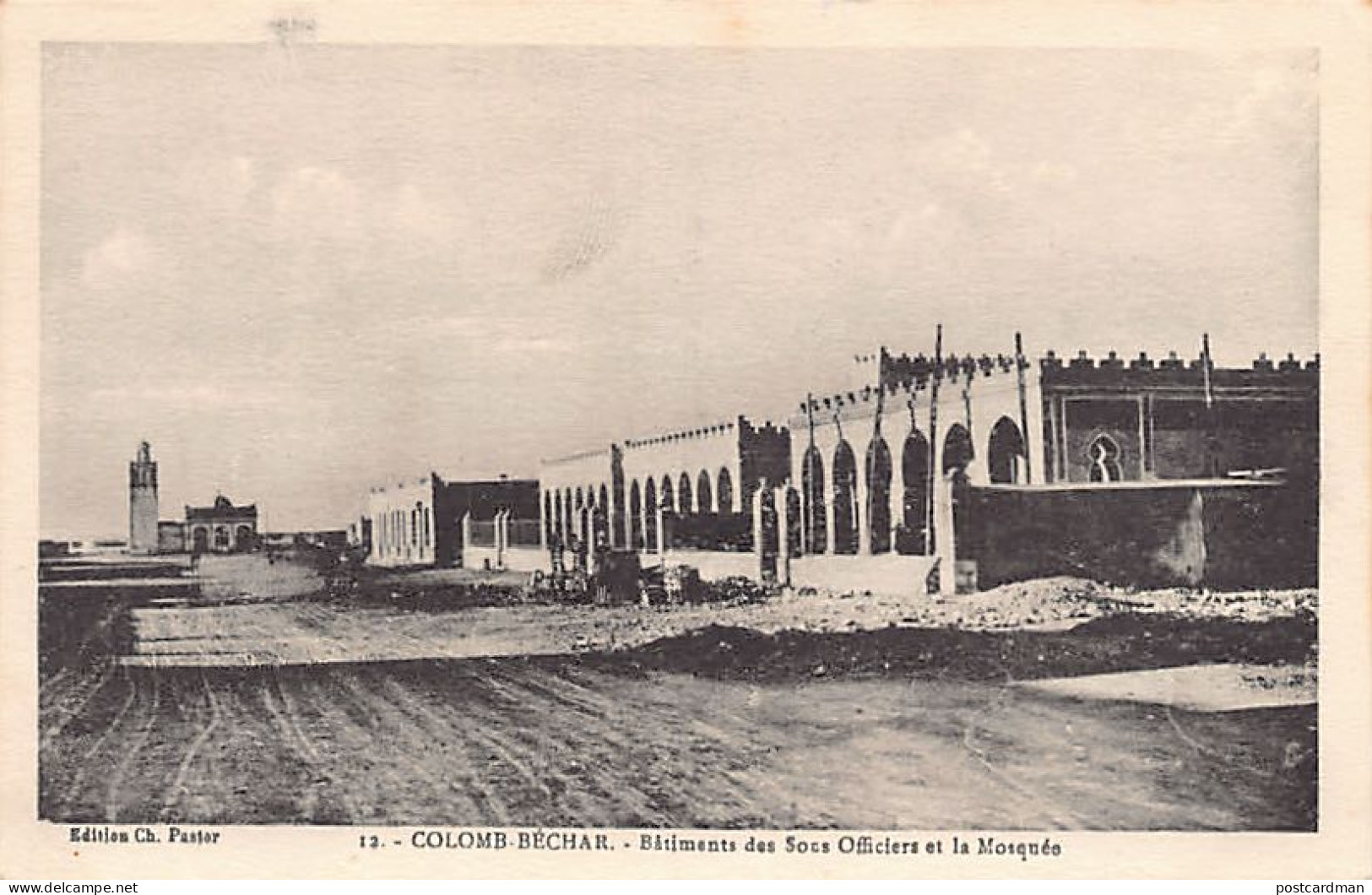 Algérie - COLOMB BÉCHAR - Bâtiment Des Sous-officiers Et La Mosquée - Ed. Ch. Pastor 12 - Bechar (Colomb Béchar)