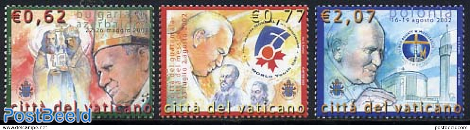 Vatican 2003 Pope Travels 3v, Mint NH, Religion - Pope - Unused Stamps