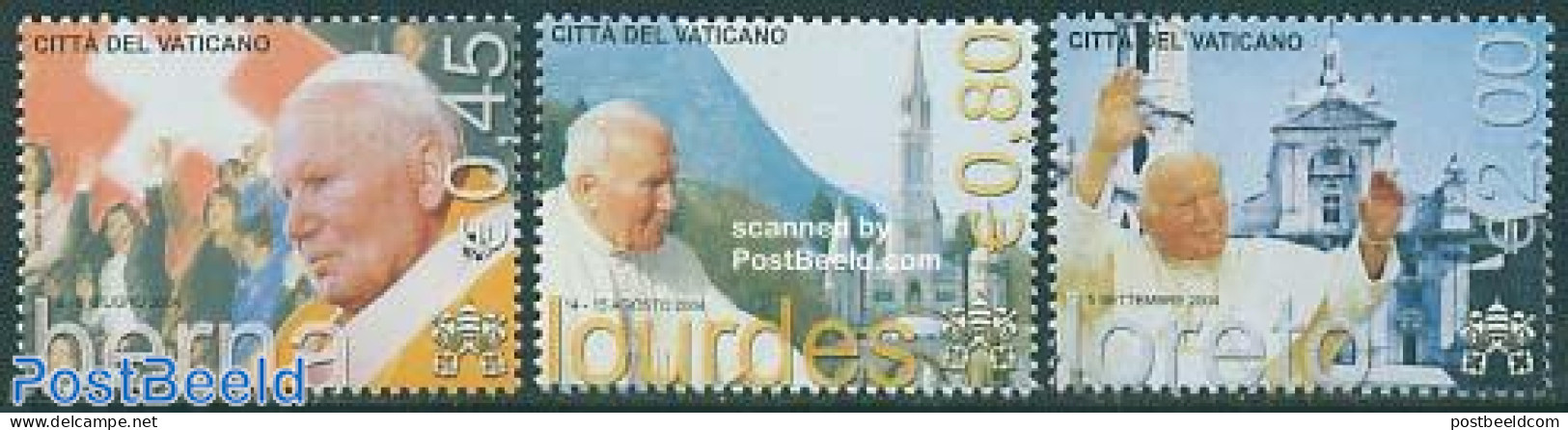 Vatican 2005 Pope Travels 3v, Mint NH, Religion - Churches, Temples, Mosques, Synagogues - Pope - Religion - Neufs