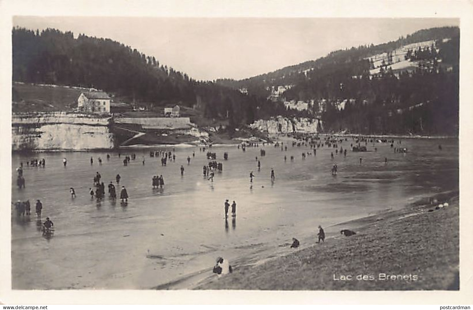 Suisse - Lac Des Brenets (NE) Patinage Sur Le Lac Gelé - Ed. S. E. Emery 17326 - Autres & Non Classés