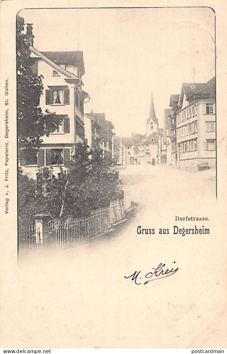 DEGERSHEIM (SG) Dorfstrasse - Verlag J. Fritz  - Degersheim