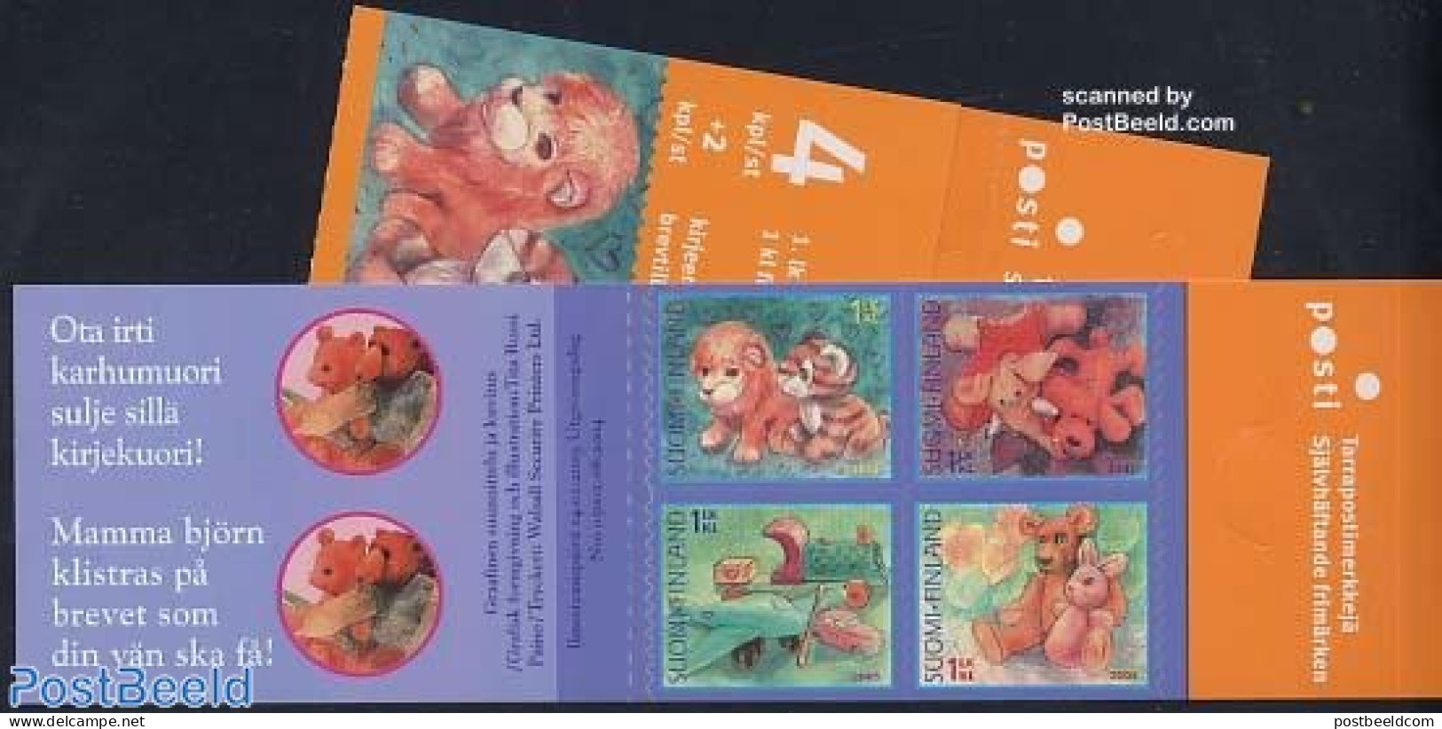 Finland 2005 Toys 4v In Booklet S-a, Mint NH, Nature - Transport - Various - Cats - Elephants - Stamp Booklets - Autom.. - Neufs