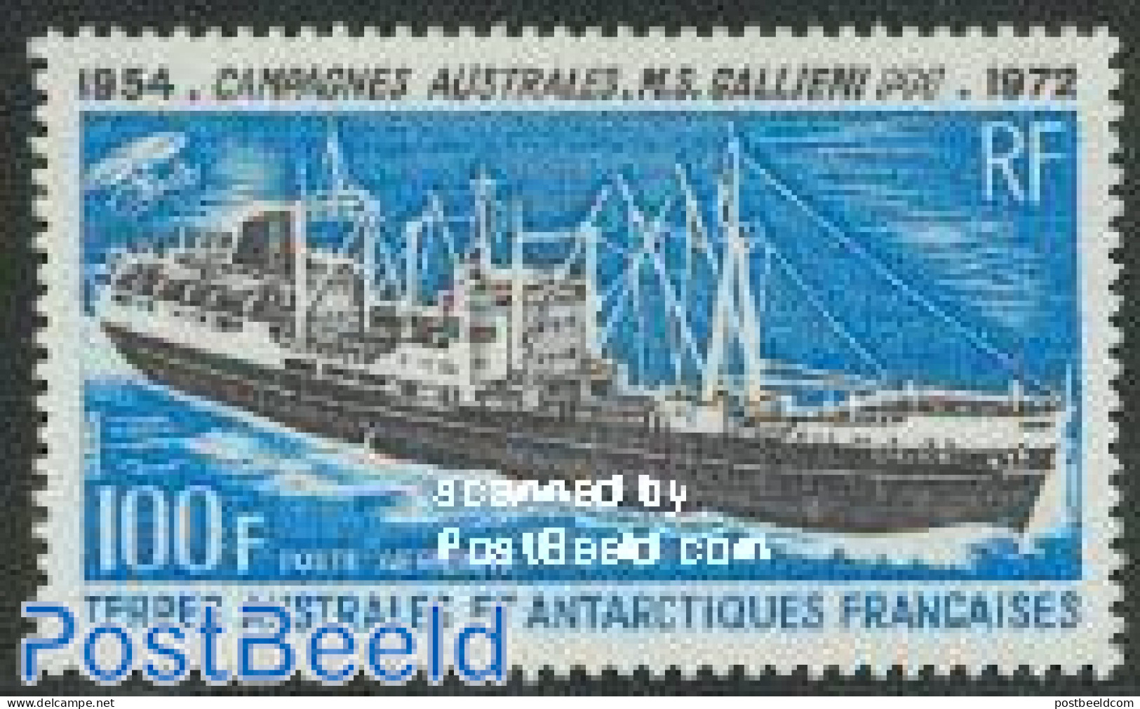 French Antarctic Territory 1973 Antarctic Ship Traffic 1v, Mint NH, Transport - Ships And Boats - Neufs