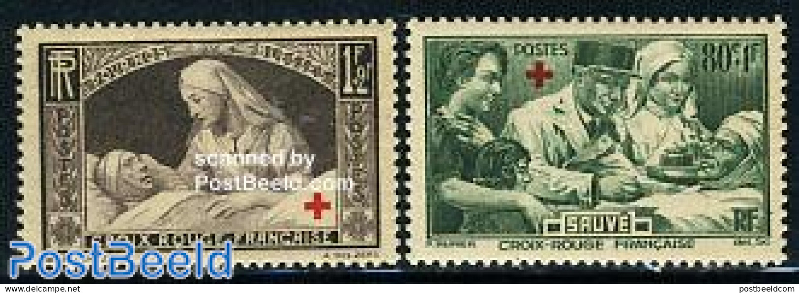 France 1940 Red Cross 2v, Mint NH, Health - Health - Red Cross - Neufs