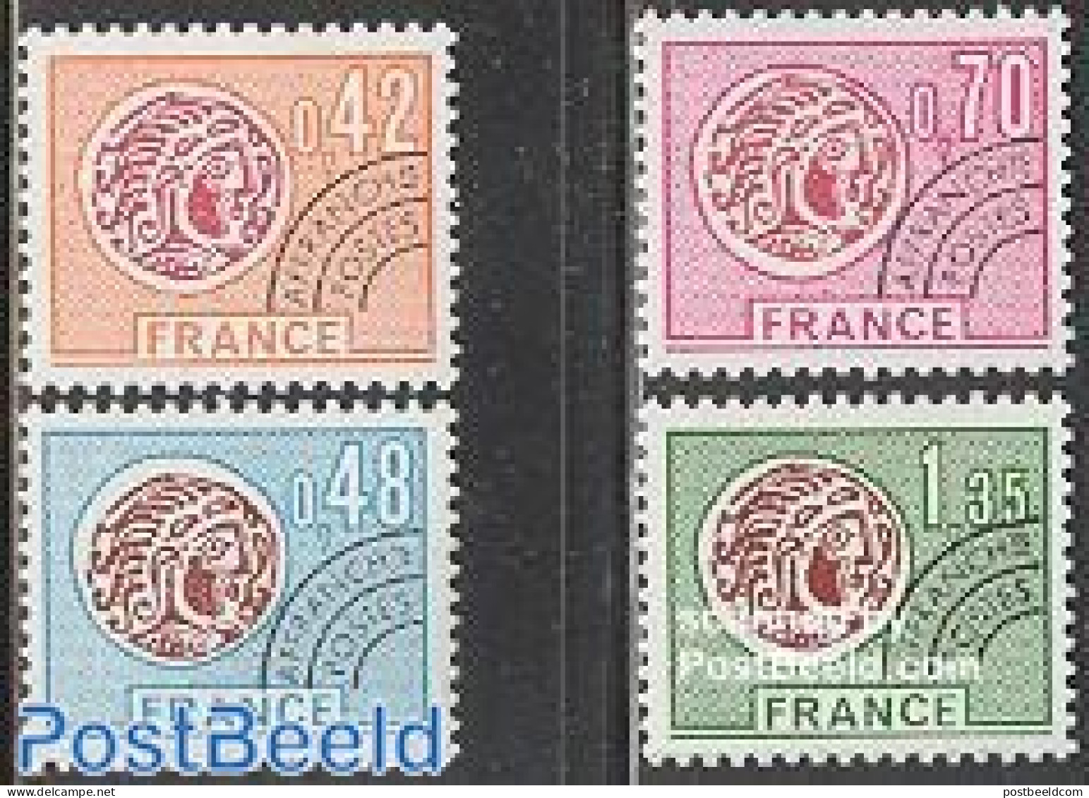 France 1975 Precancels 4v, Mint NH, Various - Money On Stamps - Unused Stamps