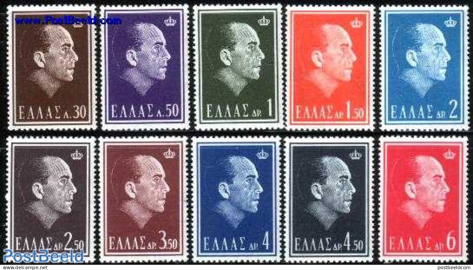 Greece 1964 Definitives, King Paul I 10v, Mint NH - Unused Stamps