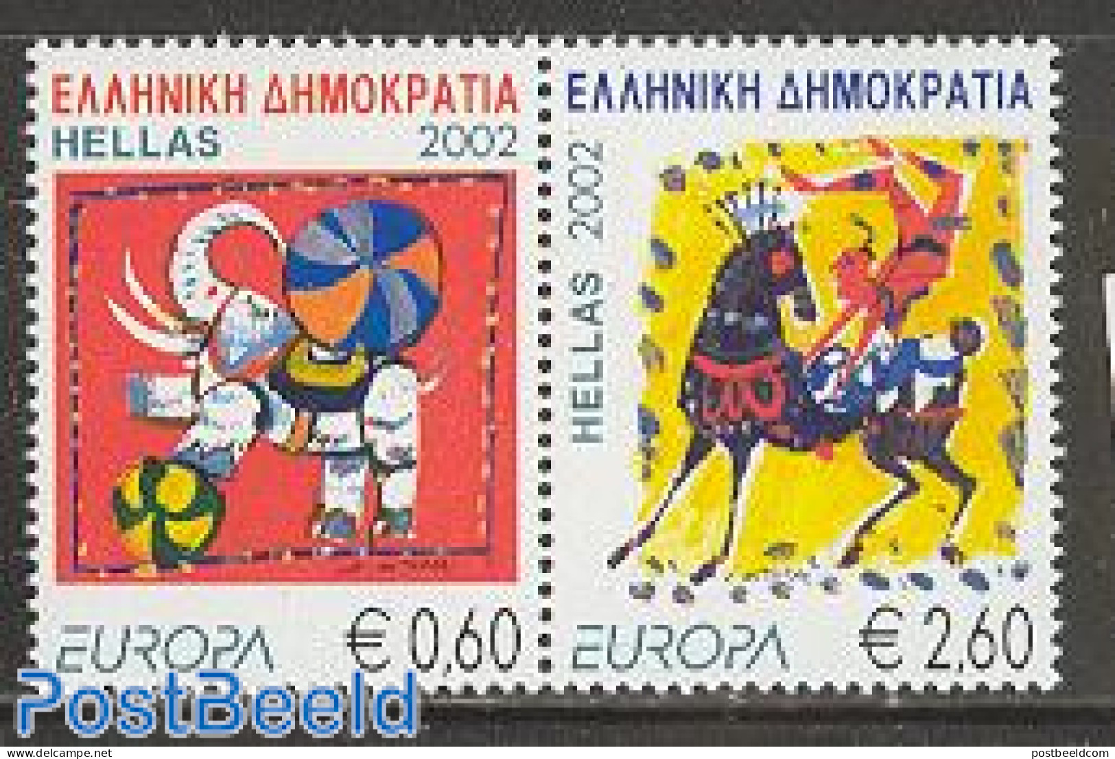 Greece 2002 Europa, Circus 2v [:], Mint NH, History - Nature - Performance Art - Europa (cept) - Elephants - Circus - Neufs