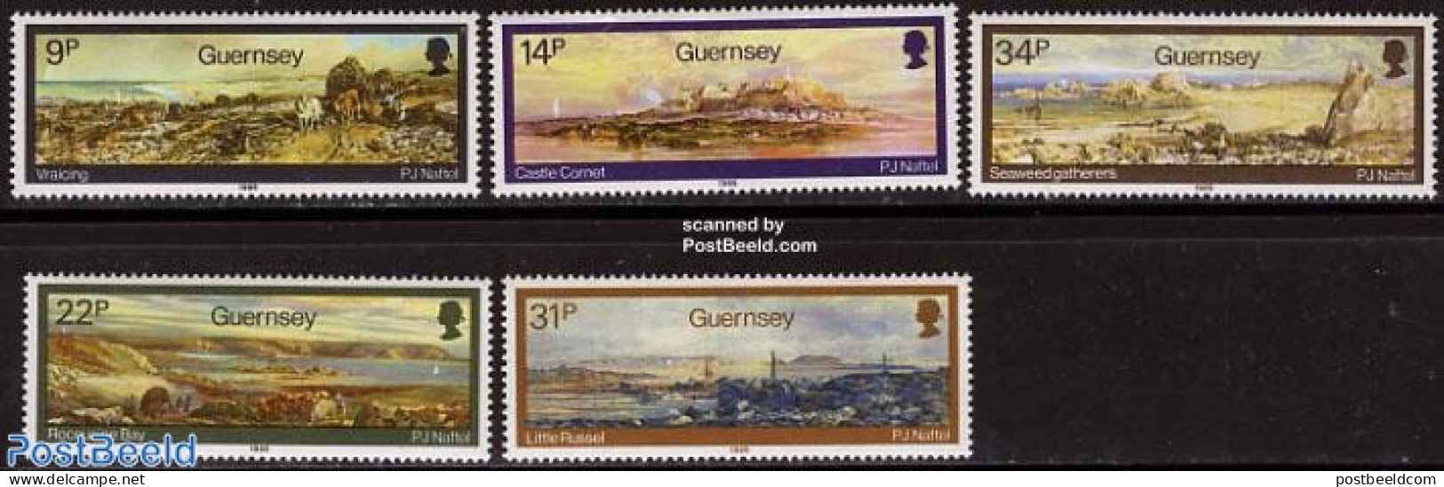 Guernsey 1985 Paintings 5v, Mint NH, Art - Paintings - Guernesey