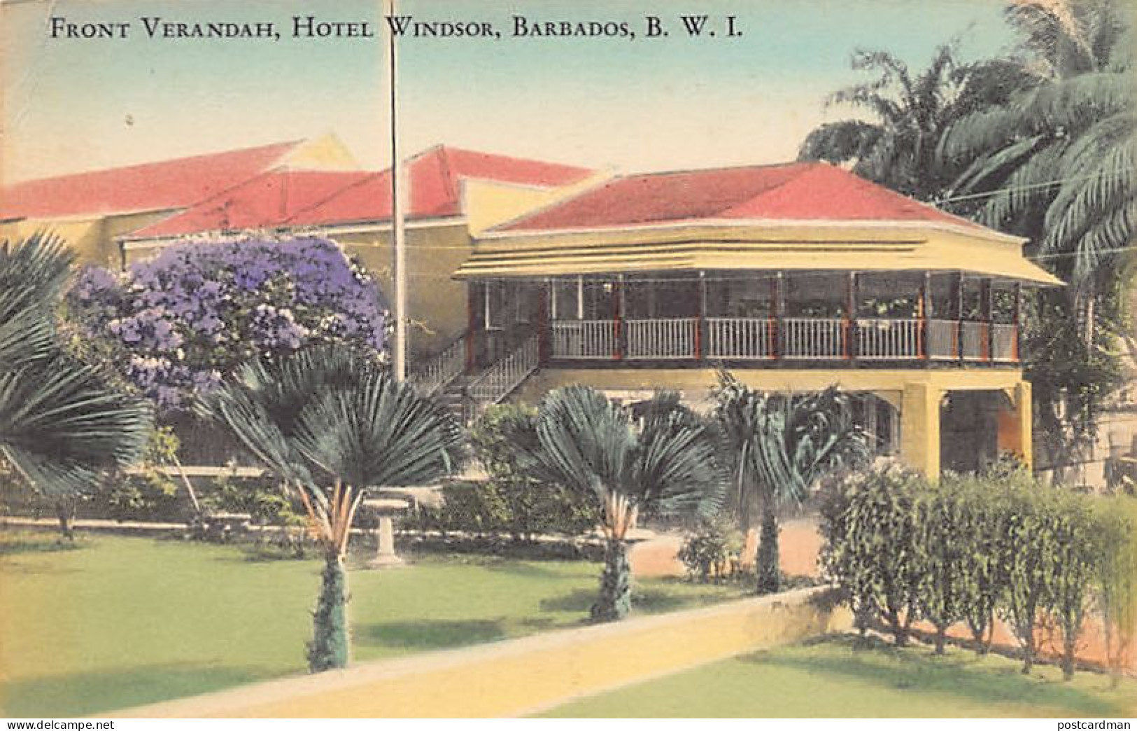 Barbados - Front Verandah, Hotel Windsor - Publ. The Collotype Co.  - Barbados (Barbuda)