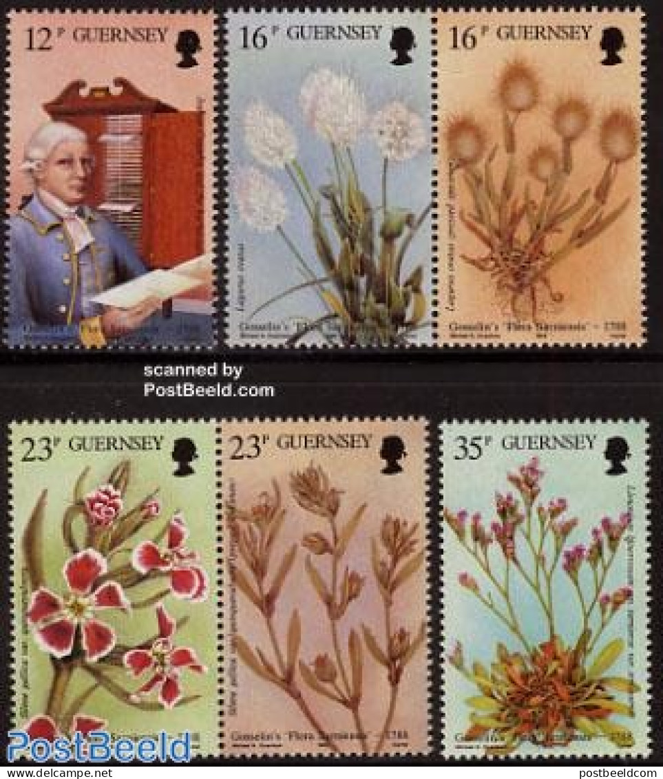 Guernsey 1988 Flowers 6v (2v+2x[:]), Mint NH, Nature - Flowers & Plants - Guernesey