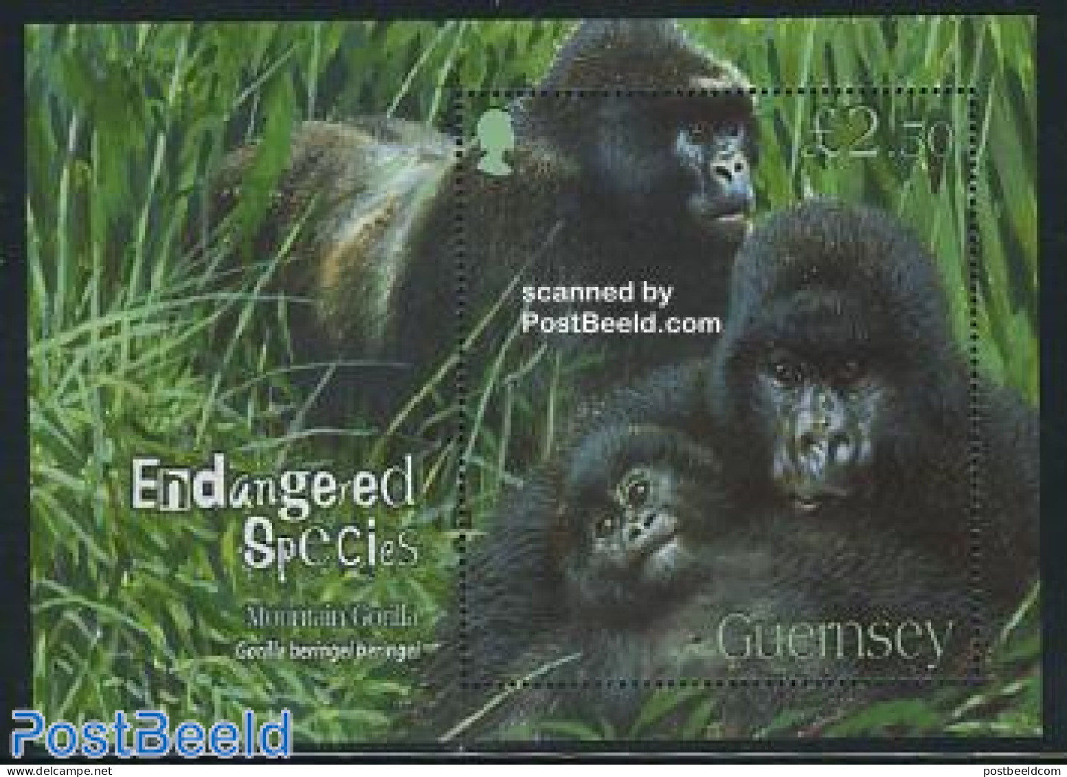 Guernsey 2007 Endangered Species S/s, Mint NH, Nature - Animals (others & Mixed) - Monkeys - Guernsey