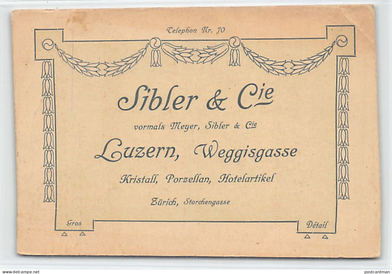 LUZERN - Sibler Et Cie, Weggisgasse - Kristall, Porzellan, Hotelartikel - Verlag Unbekannt  - Lucerne