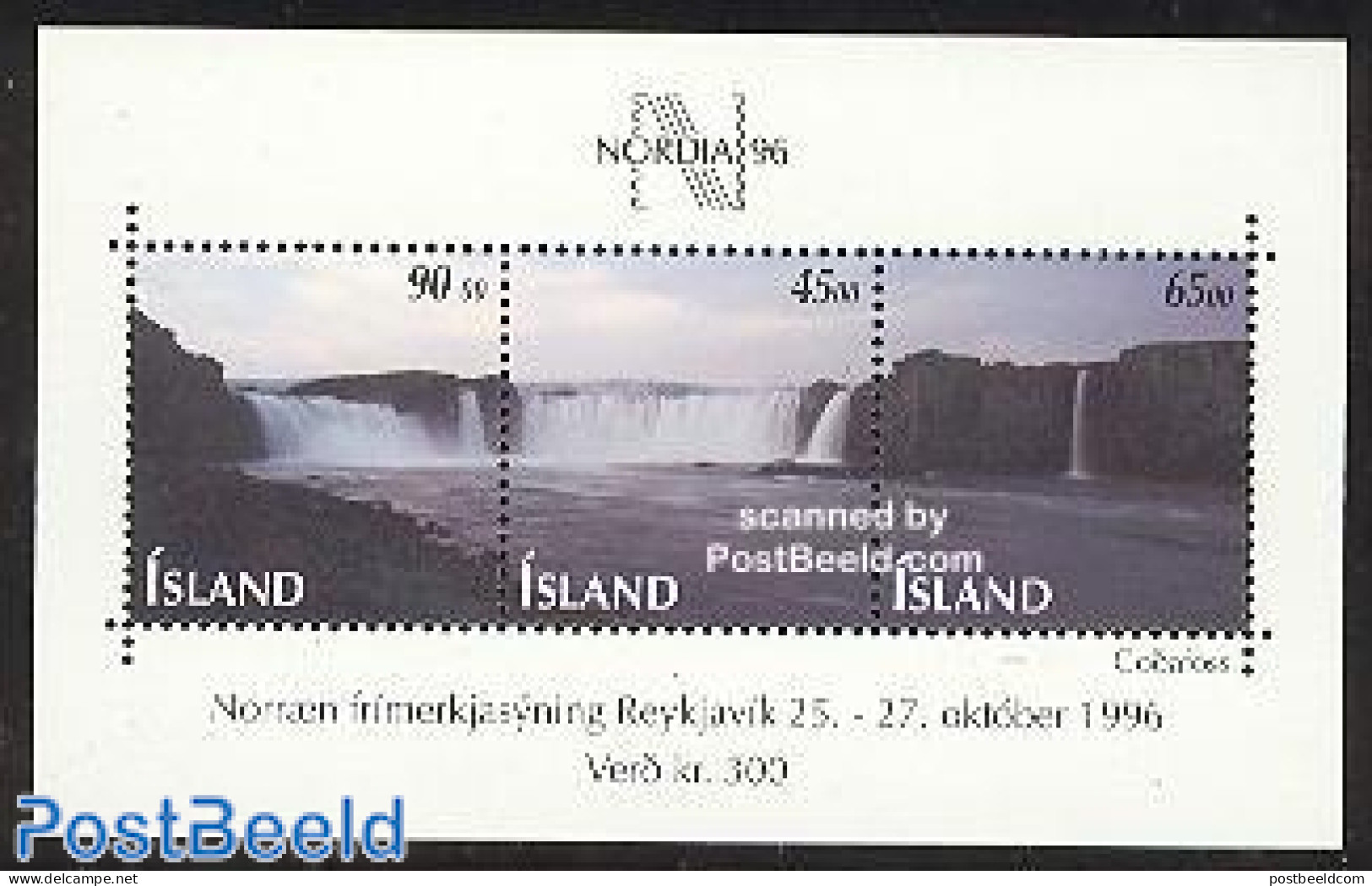 Iceland 1996 Nordia, Stamp Day S/s, Mint NH, Nature - Water, Dams & Falls - Stamp Day - Neufs