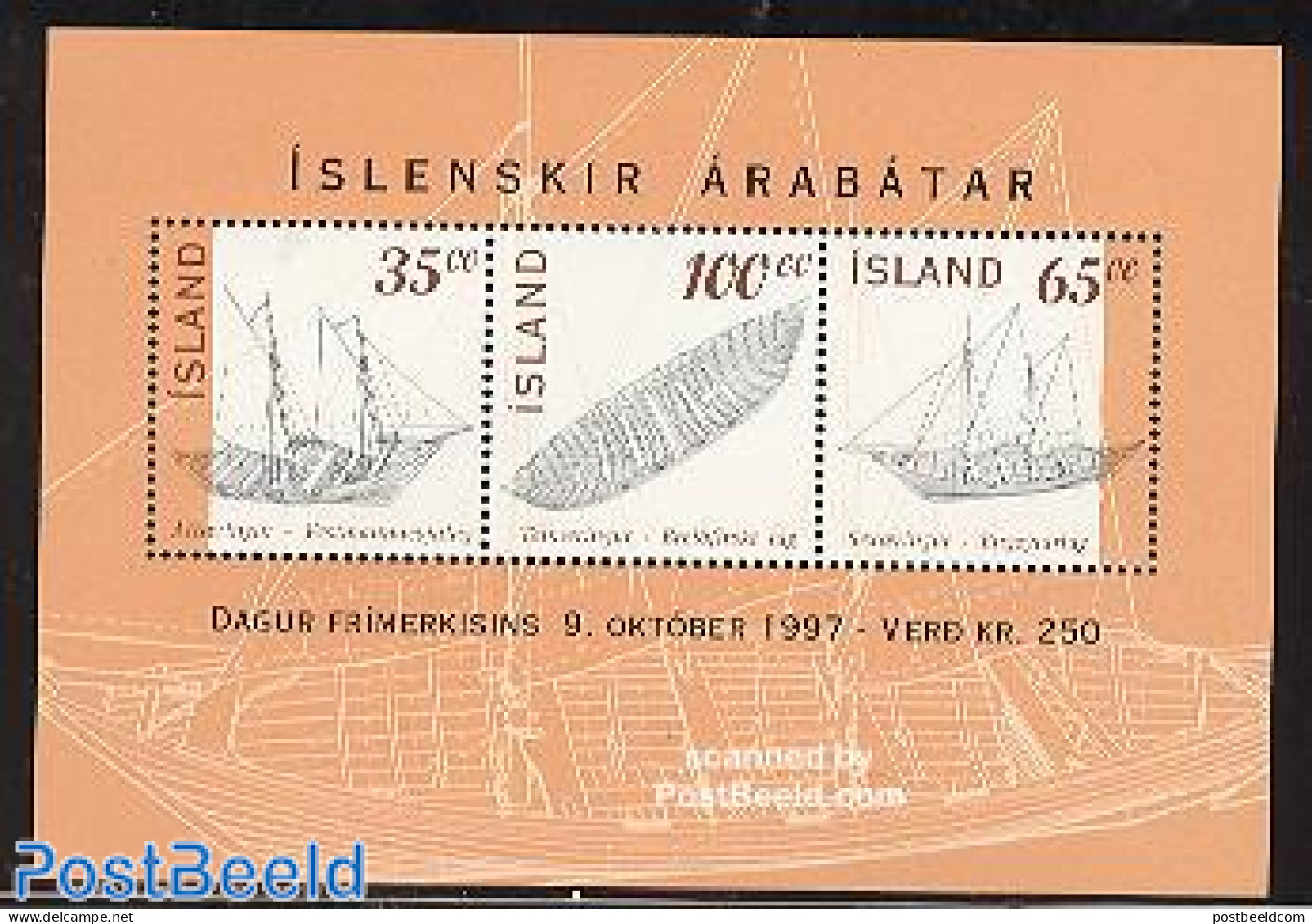 Iceland 1997 Ships S/s, Mint NH, Transport - Ships And Boats - Unused Stamps