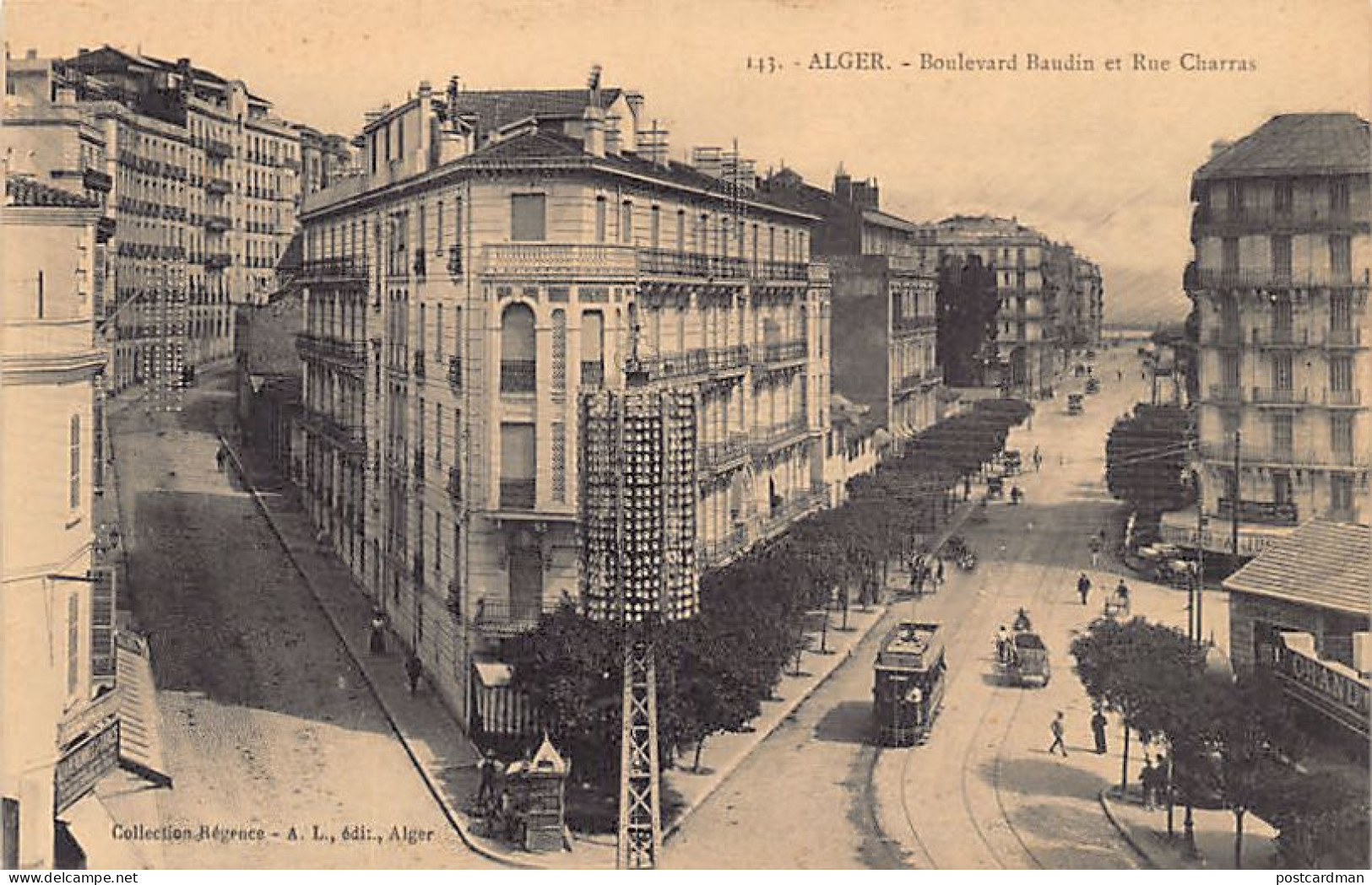 Algérie - ALGER - Boulevard Baudin Et Rue Charras - Ed. A.L. Collection Régence 143 - Alger