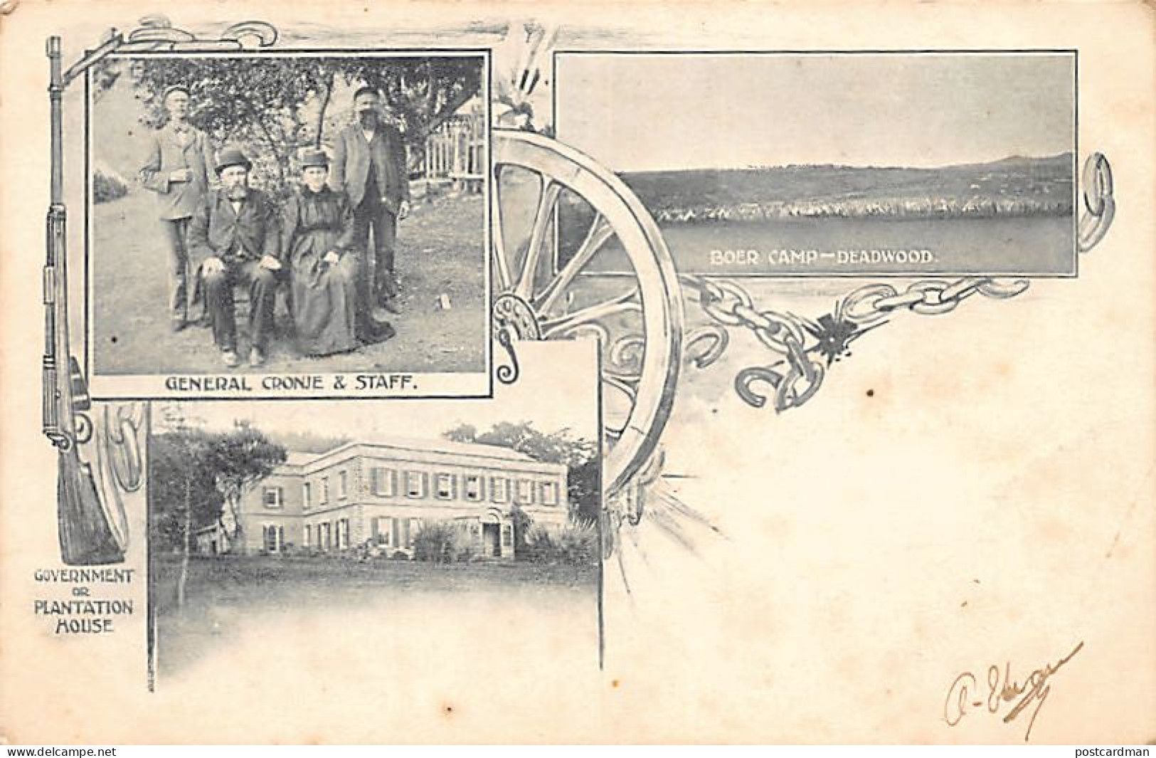 ST. HELENA - General Cronje & Staff - Boer Camp Deadwood - Government Or Plantation House - SEE SCANS FOR CONDITION - Pu - Sant'Elena