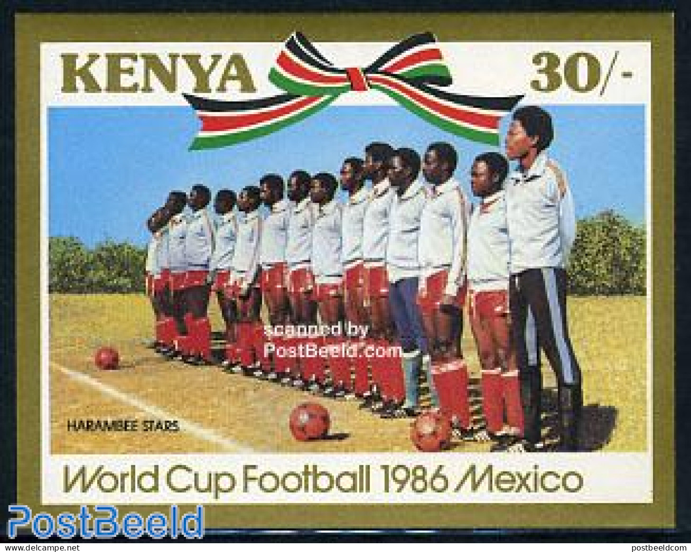 Kenia 1986 World Cup Football S/s, Mint NH, Sport - Football - Autres & Non Classés