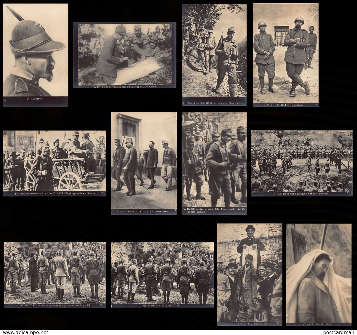 TRENTO - L'esecuzione Di Cesare Battisti, 12 Luglio 1916 - Serie Di 12 Cartoline - - The Execution Of Cesare Battisti, J - Trento