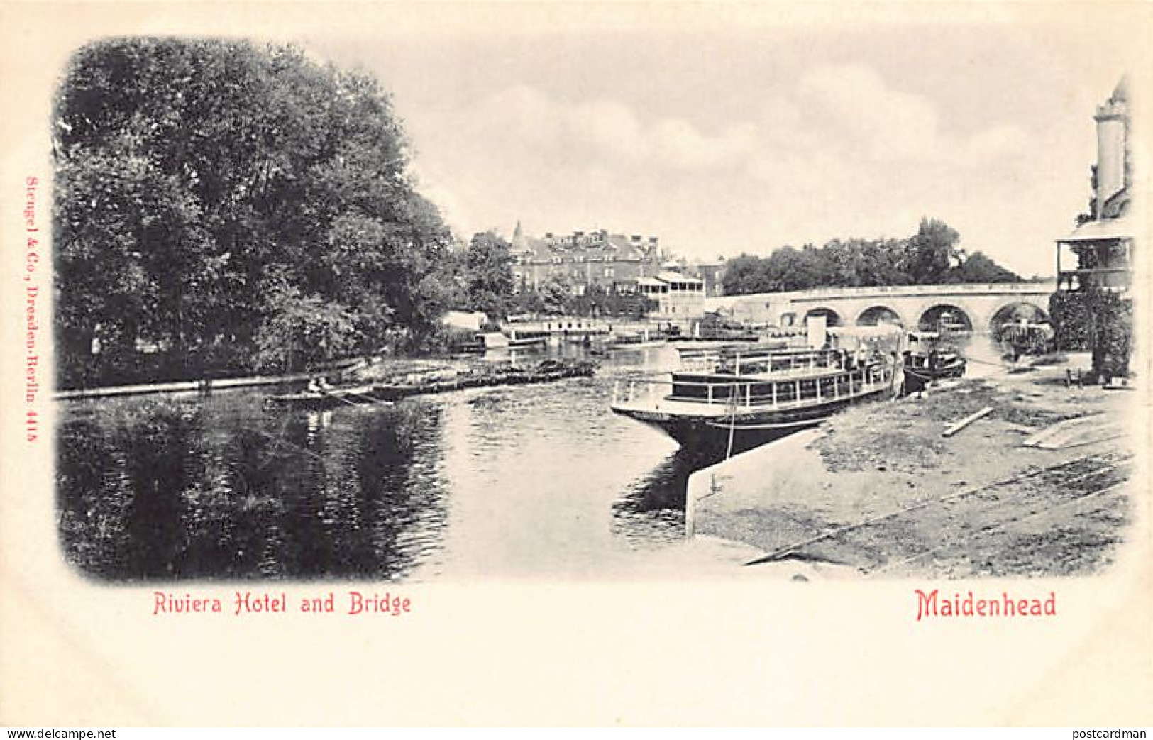 England - MAIDENHEAD (Berks) Riviera Hotel And Bridge - Publ. Stengel & Co. 4415 - Autres & Non Classés