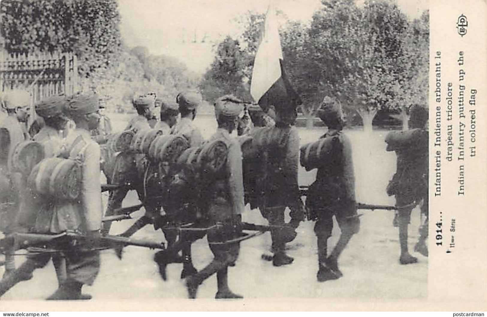 India - World War One - Indian Army And French Flag - Publ. E. Le Deley  - Indien