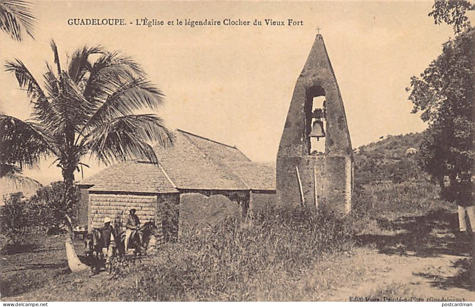 Guadeloupe - L'église Et Le Légendaire Clocher Du Vieux Fort - Ed. Phos  - Autres & Non Classés