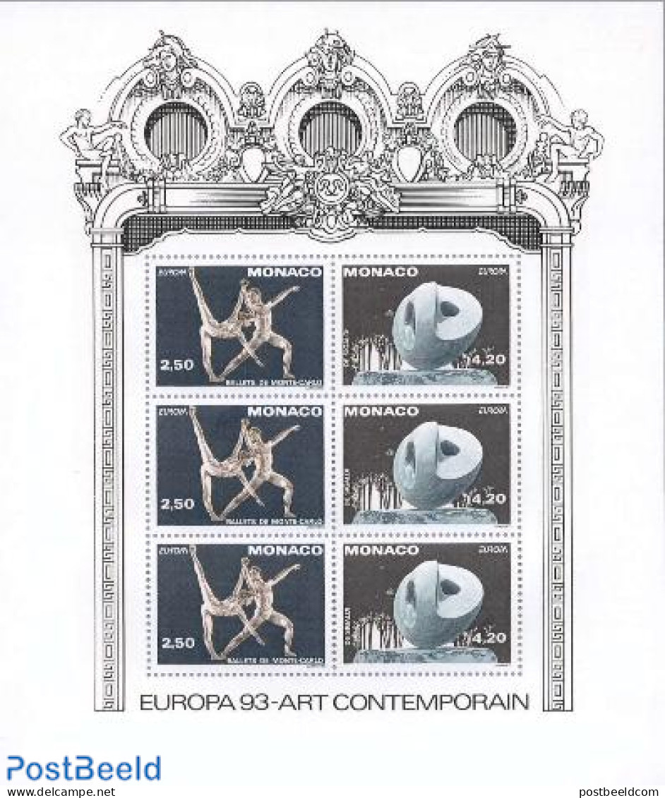 Monaco 1993 Europa, Modern Art S/s, Mint NH, History - Performance Art - Europa (cept) - Dance & Ballet - Art - Sculpt.. - Unused Stamps