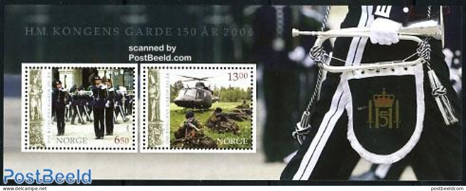 Norway 2006 150 Years Royal Garde S/s, Mint NH, History - Transport - Various - Militarism - Helicopters - Uniforms - Unused Stamps