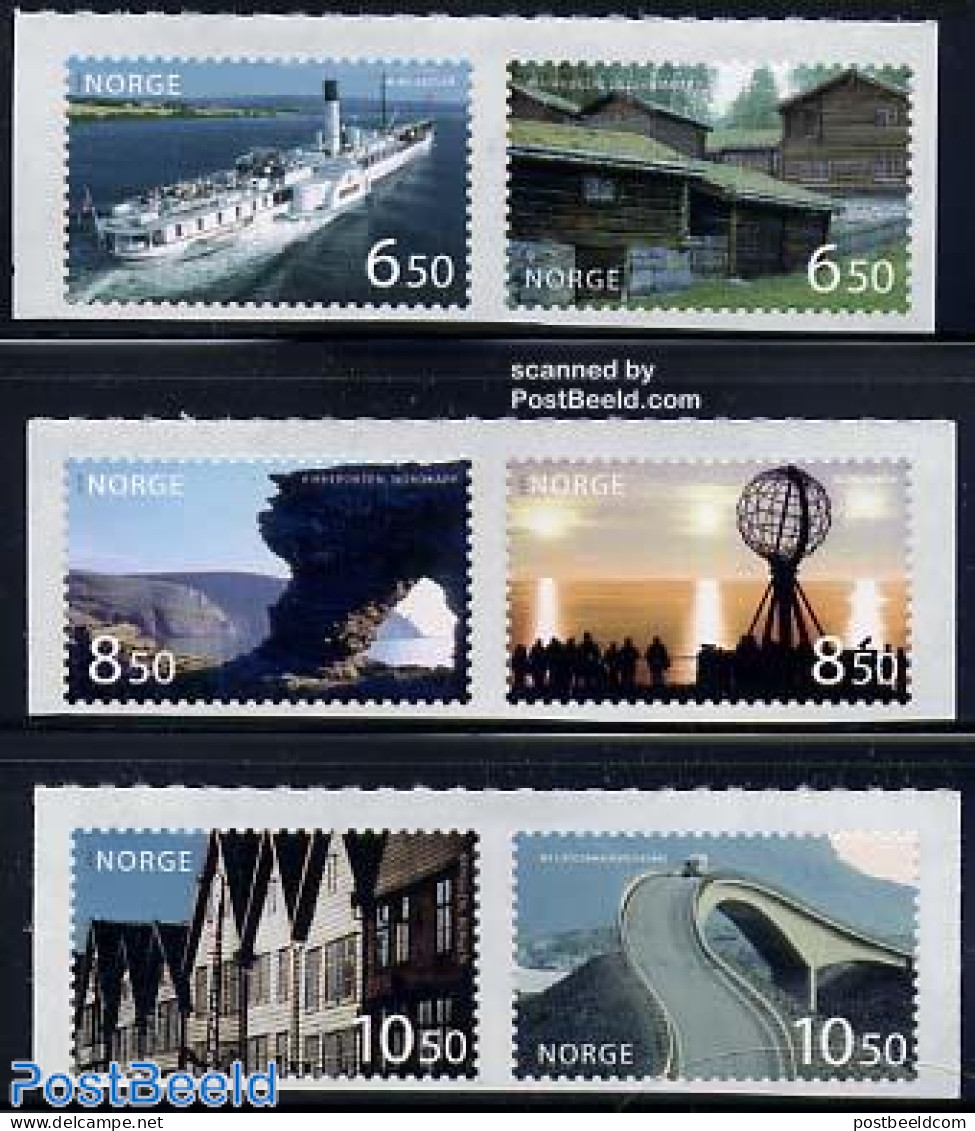 Norway 2006 Tourism 6v S-a, Mint NH, Transport - Various - Ships And Boats - Tourism - Art - Architecture - Bridges An.. - Neufs