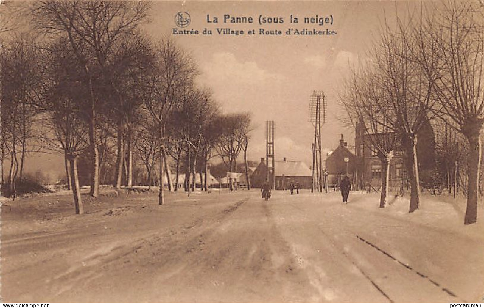 België - DE PANNE (W. Vl.) Onder De Sneeuw - Dorpsingang En Adinkerkeweg - De Panne