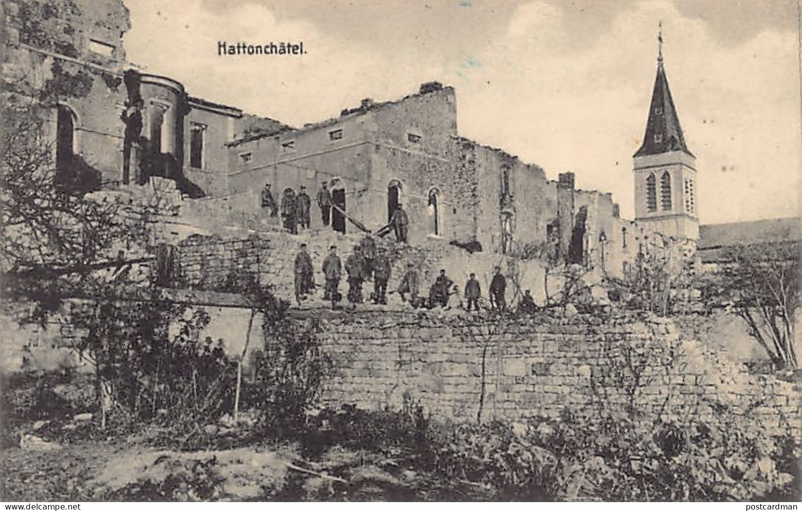Hattonchâtel (55) 1915 église, Ruines Soldats - Autres & Non Classés
